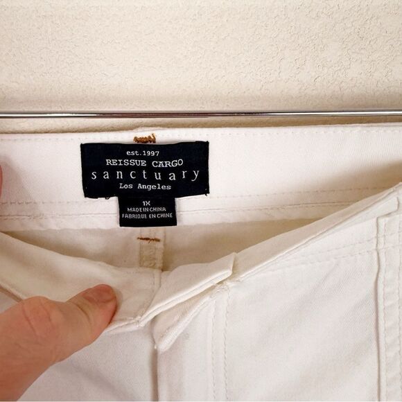 Sanctuary White Cargo Wide Leg Pants Size 1X - Picture 4 of 6